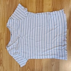 Stripe V-neck Kids Shirt